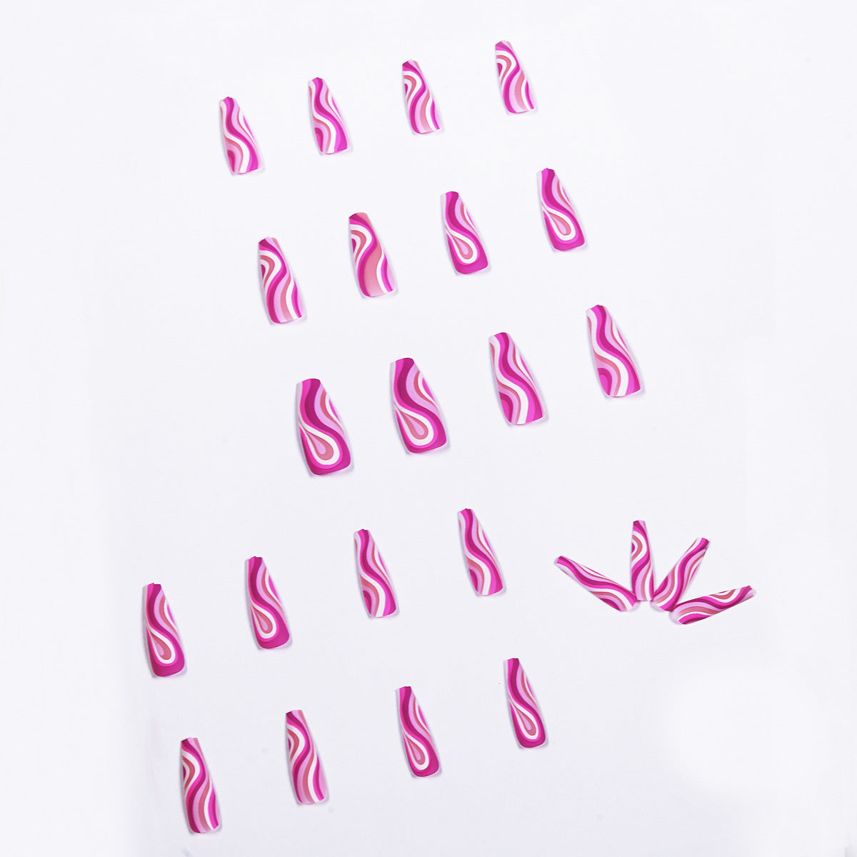 Luvion Nails Premium Press-On Nail Kit – Retro Pink Swirl & Hypnotic Fuchsia (24 Pcs)