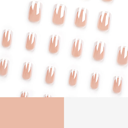 Luvion Nails Premium Press-On Kit – Timeless White French Tip & Elegant Square (24 Pcs)