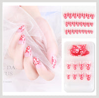 Luvion Nails Premium Press-On Kit – Cherry Pop Polka Dot & Retro Mod French (24 Pcs)