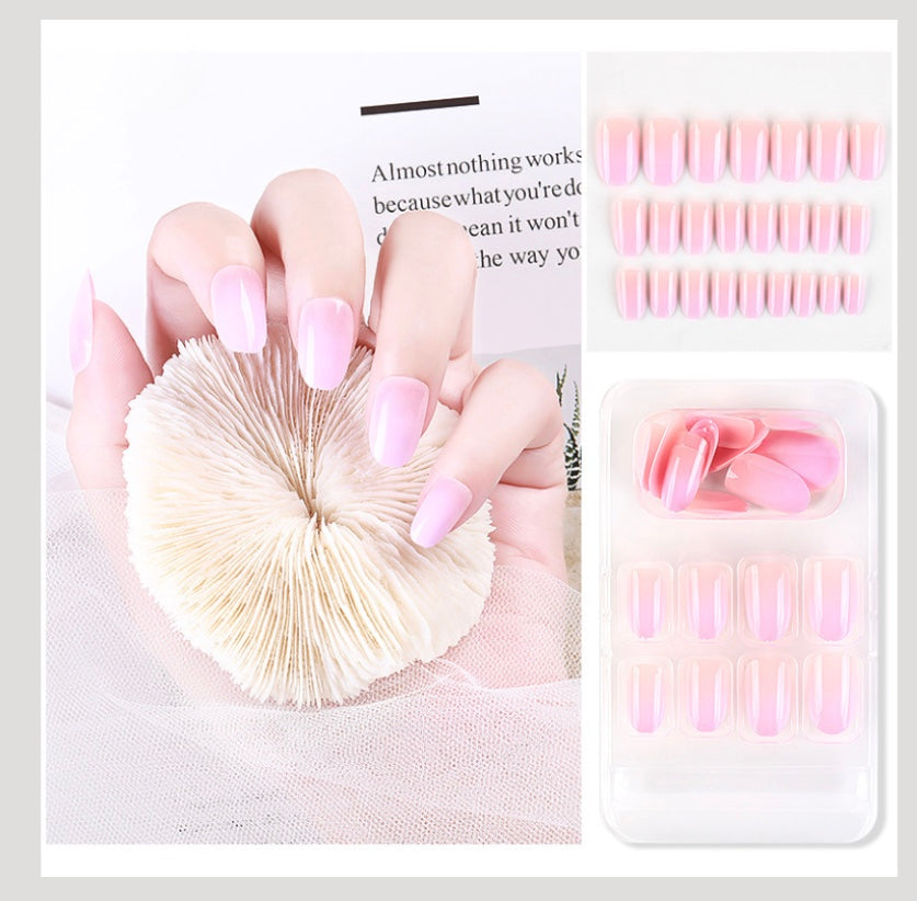 Luvion Nails Premium Press-On Kit – Dreamy Pink Petal & Soft Glow Ombre (24 Pcs)