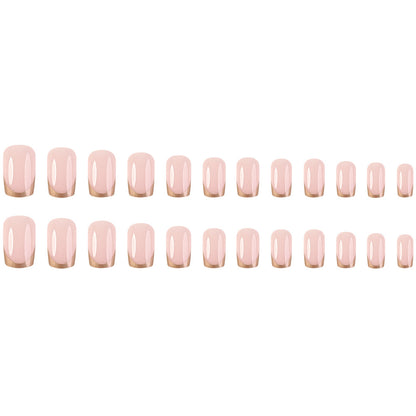 Luvion Nails Premium Press-On Kit – Golden Luxe French Tip & European Square (24 Pcs)