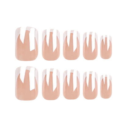Luvion Nails Premium Press-On Kit – Timeless White French Tip & Elegant Square (24 Pcs)