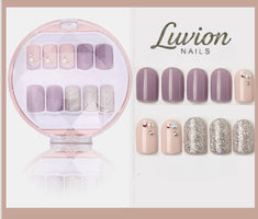 Luvion Nails Designer Series – Ethereal Lilac & Diamond Shimmer Luxury Press-On Nails (24 Pcs)