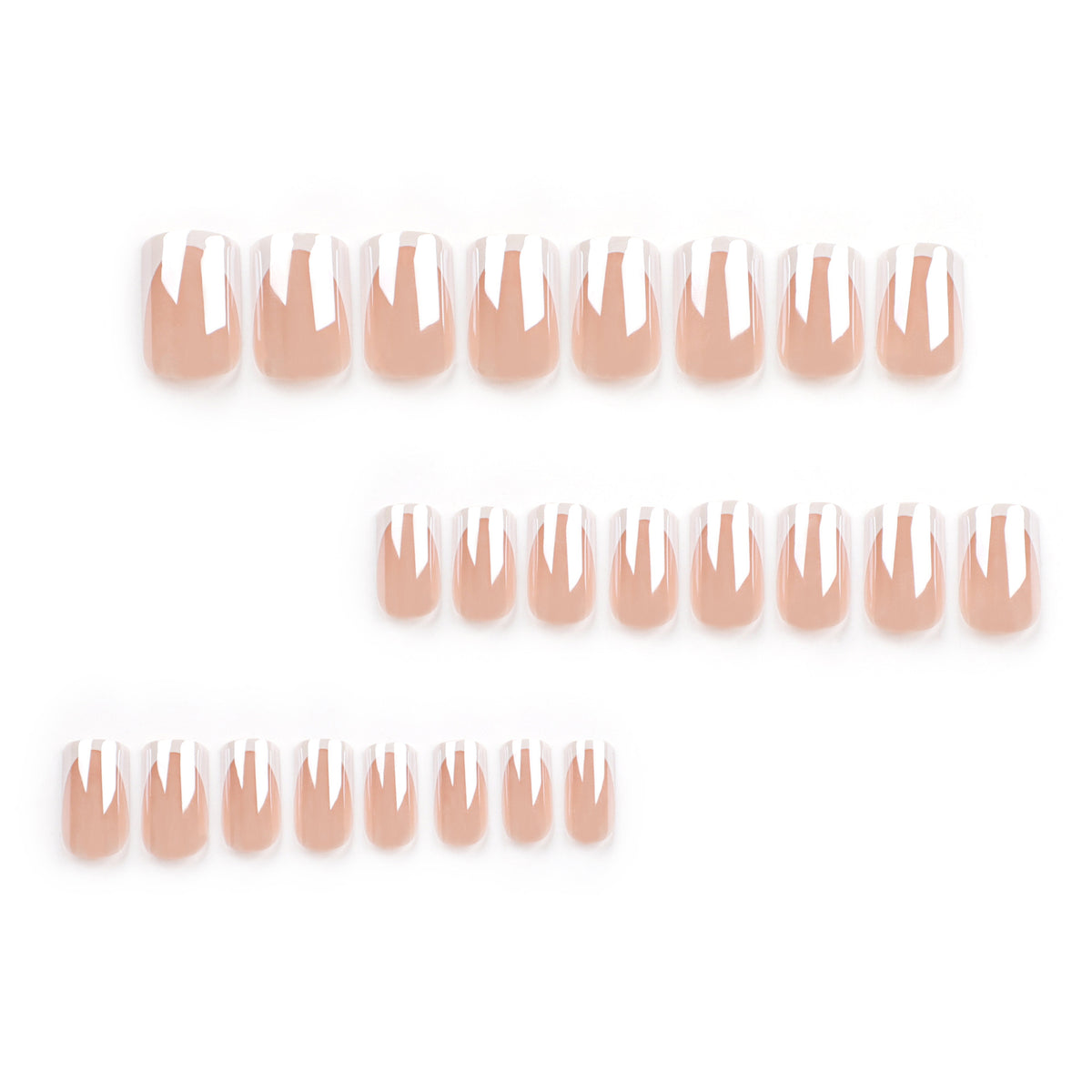 Luvion Nails Premium Press-On Kit – Timeless White French Tip & Elegant Square (24 Pcs)
